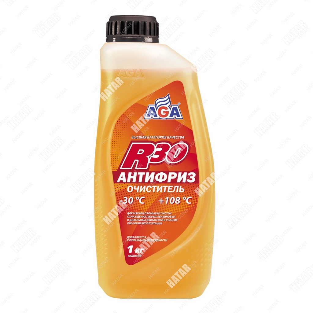 AGA Антифриз - очиститель r30 , готовый к применению, цвет нейтральный, -30с 1кг AGA045R
