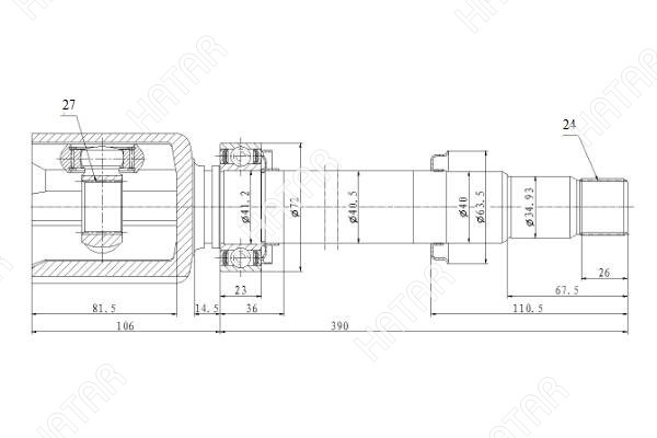 JETT Шрус внутренний jett V402351