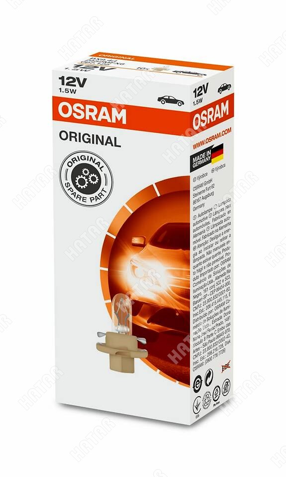 OSRAM Лампа osram original line 12v, 1,5w bx8,4d 2452MFX6