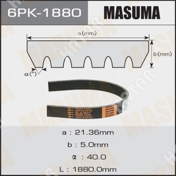 MASUMA Ремень ручейковый masuma 6PK1880