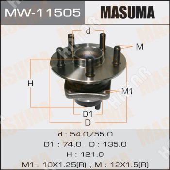 MASUMA Ступичный узел masuma rear avensis/ adt250l MW11505