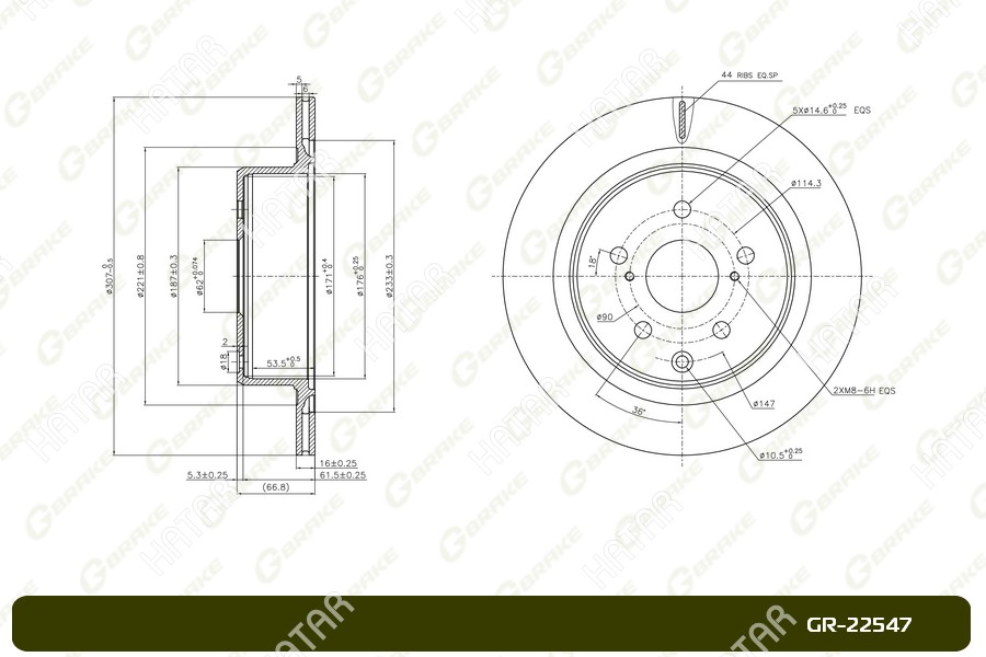 G-BRAKE Диск тормозной g-brake GR22547