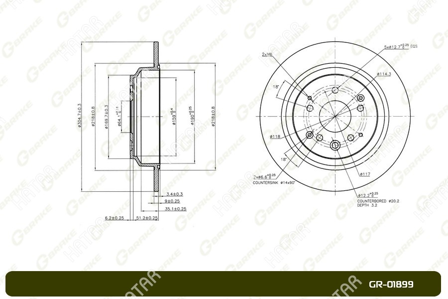 G-BRAKE Диск тормозной g-brake GR01899