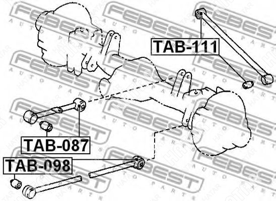 FEBEST Сайлентблок передний рычага подвески зад правлев TAB098