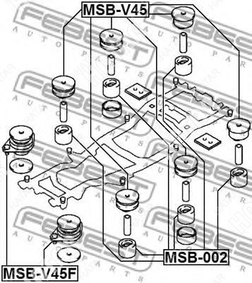 FEBEST Подушка подрамника MSBV45F