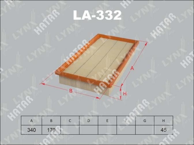 LYNXAUTO Фильтр воздушный LA332