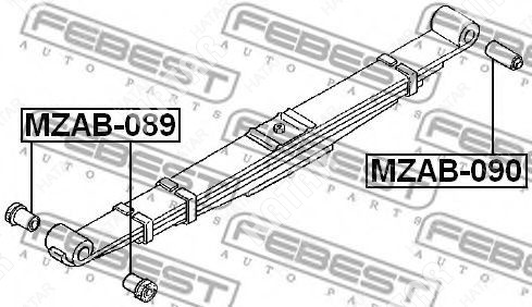 FEBEST Сайлентблок рессоры MZAB090