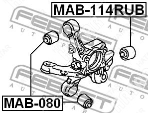 FEBEST Сайлентблок цапфы | зад прав/лев | MAB114RUB