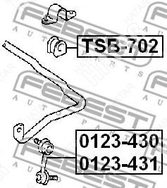 FEBEST Втулка стабилизатора перед правлев TSB702