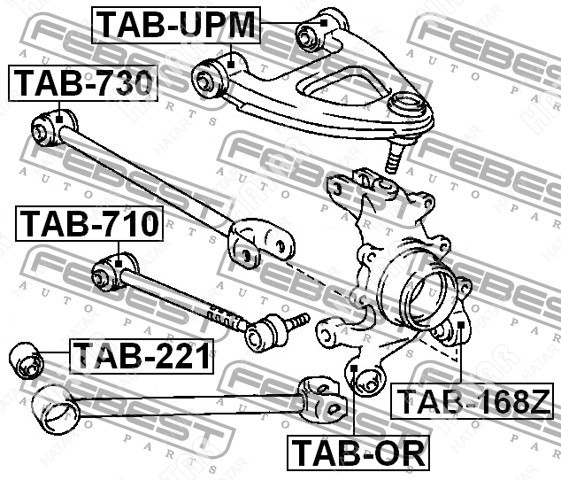 FEBEST Сайлентблок тяги зад правлев TAB710