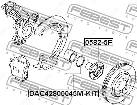 FEBEST Подшипник ступицы колеса перед правлев DAC42800045MKIT