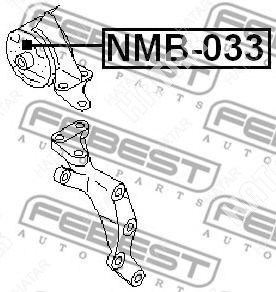 FEBEST Сайлентблок подушки двигателя | прав | NMB033