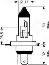 OSRAM Лампа h4 60/55w 12v p43t10x10x1 64193NBU