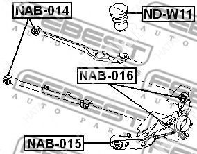 FEBEST Сайлентблок рычага подвески зад правлев NAB016
