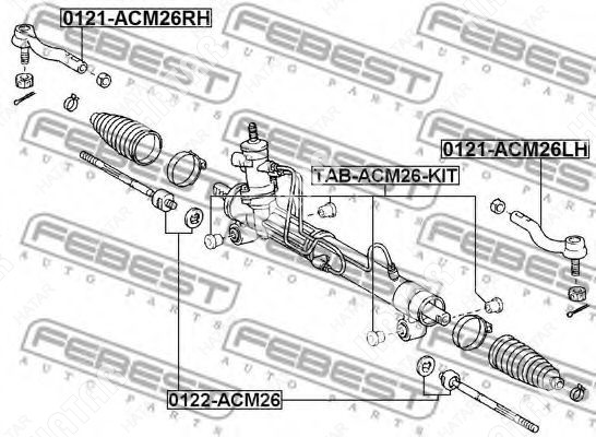FEBEST Сайлентблок рулевой рейки комплект TABACM26KIT