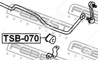 FEBEST Втулка стабилизатора зад правлев TSB070
