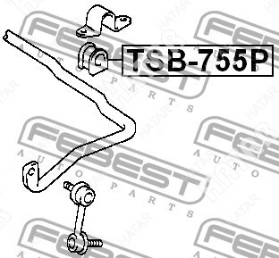 FEBEST Втулка стабилизатора перед правлев TSB755P