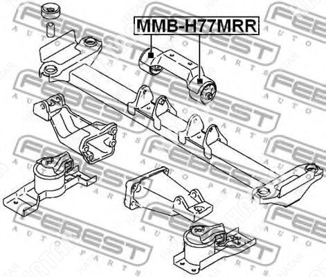 FEBEST Сайлентблок подушки двигателя зад правлев MMBH77MRR
