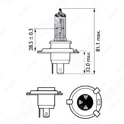 PHILIPS Лампа галогеновая h4 whitevision +60% 4300k 12v 60/55w px26d 12342WHVSM