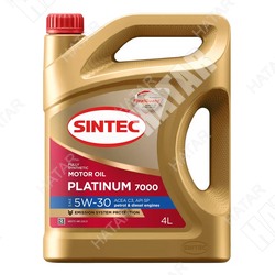 SINTEC 5w30 platinum 7000 масло моторное, синтетика sp, c2/c3 4л