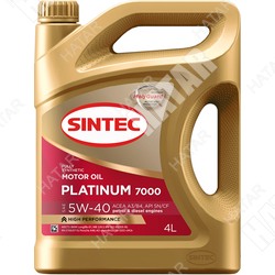 SINTEC 5w40 platinum 7000 масло моторное, синтетика, sn/cf, a3/b4 4л