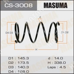 MASUMA Пружина подвески masuma front lancer/ cs2a, cs5a, cs6a, cs9a, cs5ar, cs5z