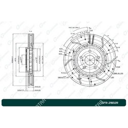 G-BRAKE Диск тормозной перфорированный вентилируемый g-brake правый