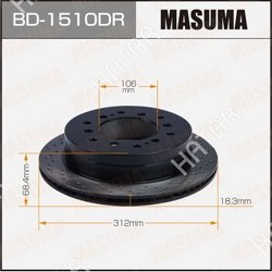 MASUMA Диск тормозной masuma перфорированный rear land cruiser/ kdj90l rh