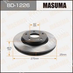 MASUMA Диск тормозной masuma front prius/ zvw41 уп.2