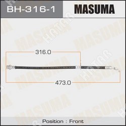 MASUMA Шланг тормозной masuma t- /front/ corolla #e10#, #e110, 111 rh  тоже bh-009