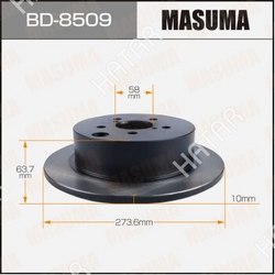 MASUMA Диск тормозной masuma, rear subaru forester, xv / s13, gp7 уп.2