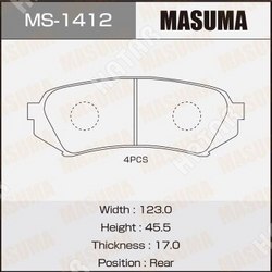 MASUMA Колодки дисковые masuma, an-499k, np1029, p83049 rear 1/12