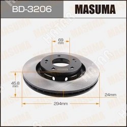 MASUMA Диск тормозной masuma front outlander 03- уп.2