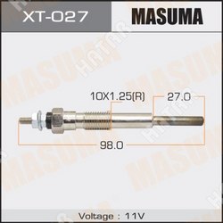 MASUMA Свеча накаливания masuma pt-152 /1hz, 1hdt  1/10/100
