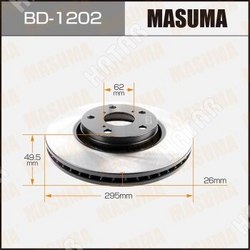 MASUMA Диск тормозной masuma front auris, corolla, avensis/ ade150 уп.2