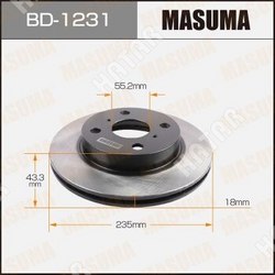 MASUMA Диск тормозной masuma front vitz, yaris/ ncp1#, scp1#, nlp10 уп.2