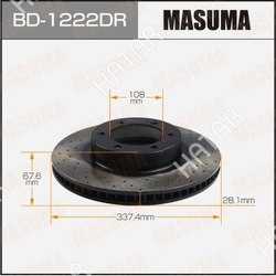 MASUMA Диск тормозной masuma перфорированный front prado/ grj12#, kdj12#, rzj12# rh