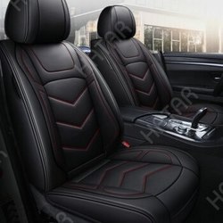 CARFORT Чехлы накидки carfort wave 3, экокожа, комплект, черный с красной прошивкой