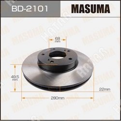 MASUMA Диск тормозной masuma front avenir/ w11 98-05 уп.2