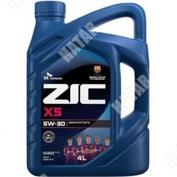 ZIC Масло моторное zic x5 5w30 sp/sq, ilsac gf-6/gf-7, gm dexos1 gen2 бензин, п/синт. 4л 1/4