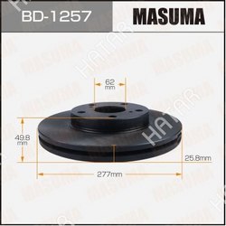 MASUMA Диск тормозной masuma, front toyota auris zre185l, nre185l 12-18 уп.2