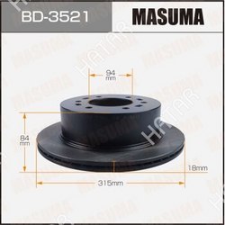 MASUMA Диск тормозной masuma, rear mitsubishi pajero sport / kh4w.rus, kh6w.eur