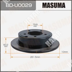 MASUMA Диск тормозной masuma, rear mitsubishi lancer / cy#a уп.2