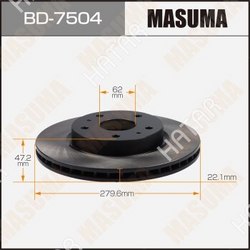 MASUMA Диск тормозной masuma front sx4 / yb11s уп.2