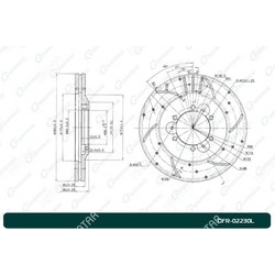 G-BRAKE Диск тормозной перфорированный вентилируемый g-brake левый