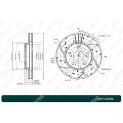 G-BRAKE Диск тормозной перфорированный вентилируемый g-brake левый