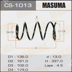MASUMA Пружина подвески masuma front corolla spacio/ zze124