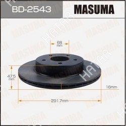 MASUMA Диск тормозной masuma, rear nissan x-trail / t32 уп.2