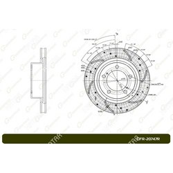 G-BRAKE Диск тормозной перфорированный вентилируемый g-brake правый
