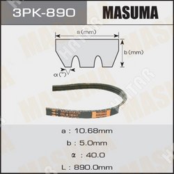 MASUMA Ремень ручейковый masuma 3pk- 890